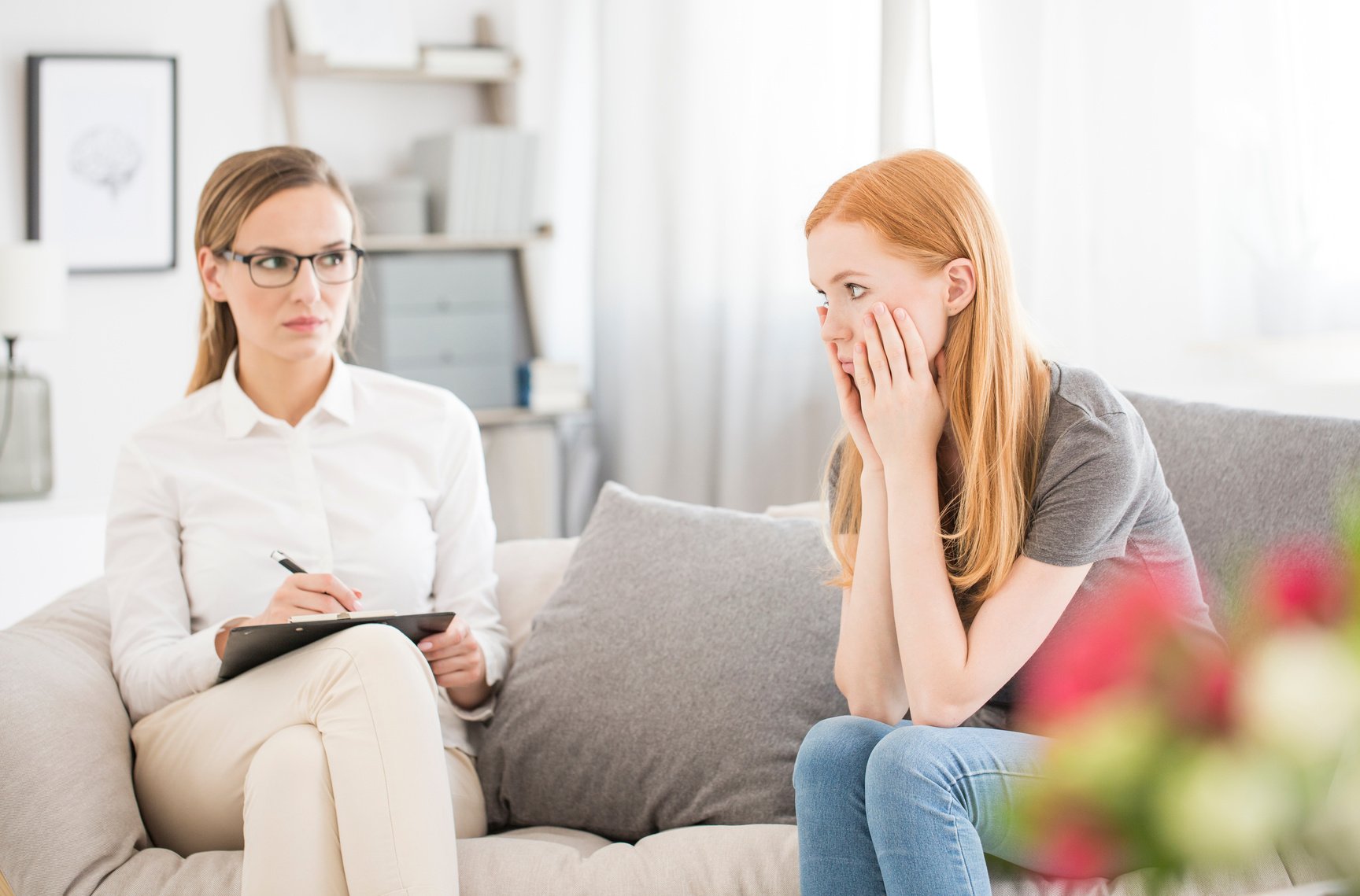 Patient at psychological therapy session